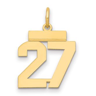 Diamond2Deal 14k Yellow Gold Small Polished Number Charm Pendant