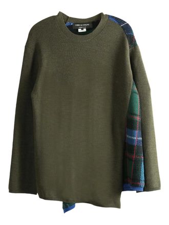 Comme Des Garçons ribbed-paneled wool sweater - men - Wool - M - Green