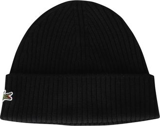 Lacoste Gorro de lana cepillada de punto acanalado - Accessories - Hombre - Negro - ONE SIZE