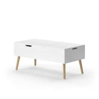 Vicco Mesa De Centro Riga, Blanco, 100 X 44 Cm Extensible
