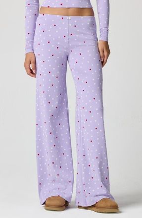 Florence By Mills Rib Print Pants in Multi Heart at Nordstrom, Size Xx-Small