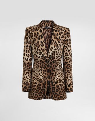 Dolce & Gabbana Turlington Leo-print Wool Single-breasted Jacket - Woman Collection Animal Print 38