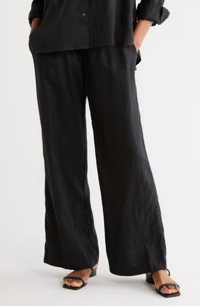 James Perse Linen Wide Leg Pants in Black at Nordstrom Rack, Size 3 (Fits Like 8-10 Us)
