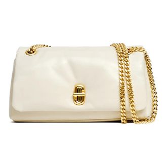 Marc Jacobs Shoulder Bags, female, White, Size: ONE SIZE Soft Signet Turnlock Shoulder Bag