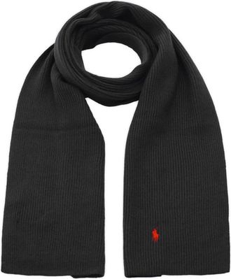 Polo Ralph Lauren Merino Wollen Sjaal - Heren - Wintersjaals - Zwart - ONE Size - Wol - Accessoires