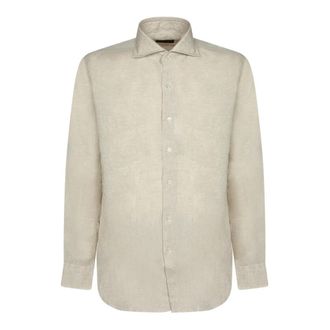 Dell'Oglio Casual Shirts - Heren - Casual Overhemden - Beige - L - Overhemden