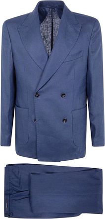 Michael Coal Pure Linen Suit - Heren - Business pakken - Blauw - L - Leer - Kostuums