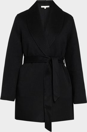 Sofiacashmere Double Face Wool-Cashmere-Blend Belted Wrap Coat
