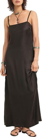 Vitamin A Rhea Sleeveless Satin Cover-Up Maxi Dress in Deep Earth at Nordstrom, Size X-Small