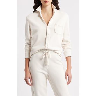 Frank & Eileen Eileen Relaxed Terry Button-Up Shirt in Vintage White at Nordstrom, Size X-Large