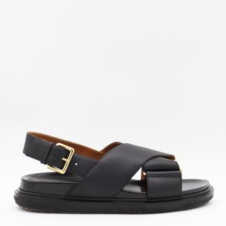 Marni Black Leather Sandals