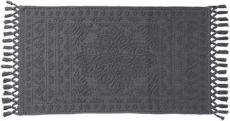 French Connection Nellore Fringe Bath Rug in Dark Grey Charcoal at Nordstrom Rack, Size 26X49