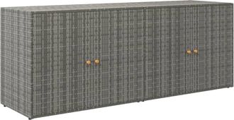 vidaXL Armario De Almacenaje De Jard&iacute;n Rat&aacute;n Pe Gris 198x55,5x80 Cm Vidaxl