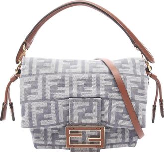 Fendi Pre-owned Fendi Zucca Canvas Mamma Baguette Satchel Ladies 113XBWGCEHWVMKEH