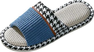 Generic UK Size 6 Mens Slipper Couples Mule Sandals Slippers Unisex Open Toe House Slipper Summer Holiday Sandals Flax Sole Indoor Flats Shoes Comfort Slipper