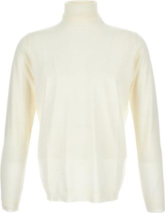 Goes Botanical Extra-Fine Merino Wool Turtleneck Sweater With Ribbed Detail