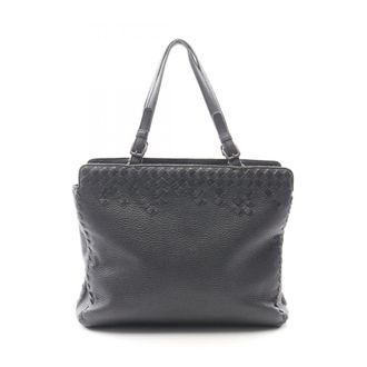 Bottega Veneta Black Leather Handbag Tote Bag (Pre-Owned)