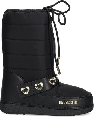 Love Moschino quilted heart boots - women - Fabric/Calf Leather/Fabric/Rubber - 38 - Black