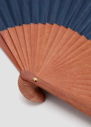 Mango Ventaglio di legno liscio navy - Donna - Taglia unica - MANGO