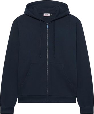 GCDS Felpa Full Zip Logo Tape - Heren - Vesten met rits - Blauw - XL - Katoen - Hoodies & sweatvesten