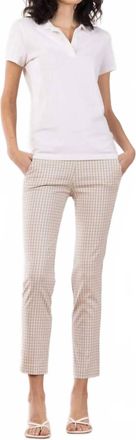 Avenue Montaigne Lulu Check Pant In Beige