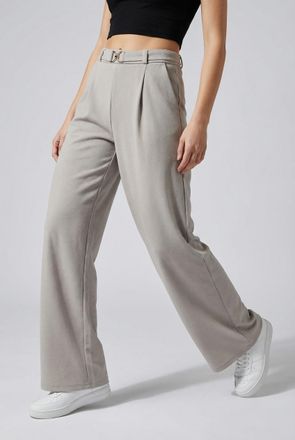 Jacqueline de Yong Anzughose JDY JDYGEGGO LIFE BELT PANT JRS NOOS, Damen, Gr. XL, L&auml;nge 32, chateau gray detail:belt, Jersey, Obermaterial: 95% Polyester, 5% Elasthan, r