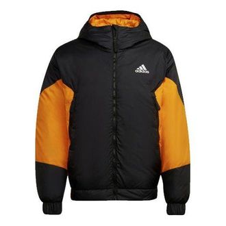 adidas Mens adidas Colorblock Outdoor Sports Stay Warm Hooded With Down Feather Black Jacket GV5354