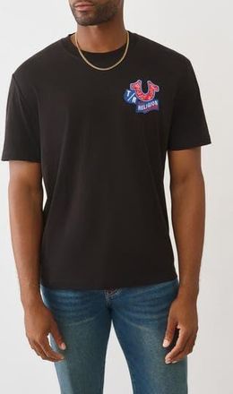 True Religion Embroidered Patch Graphic T-Shirt in Jet Black at Nordstrom Rack, Size Xx-Large