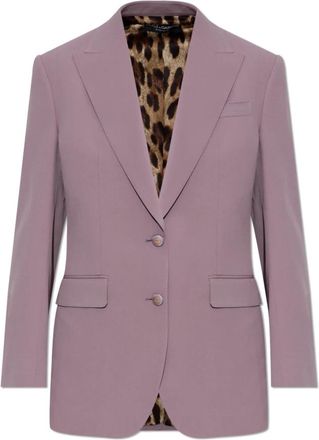 Dolce & Gabbana Wollen Blazer met enkele split - Dames - Blazers - Paars - XL - Wol - Jassen