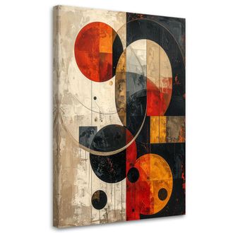 Feeby Impresi&oacute;n De Imagen Abstracci&oacute;n Geom&eacute;trica Con C&iacute;rculos Y Detalles Naranjas 80x120