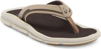 Olukai Akeu Flip Flop in Mustang /Dark Java at Nordstrom, Size 15
