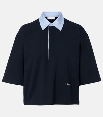 Stella McCartney Cropped cotton pique polo shirt