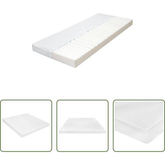 vidaXL Schiuma poliuretano - Materasso 140x200 cm 7 Zone Schiuma di Poliuretano 10 cm H2 H3