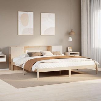 vidaXL Cama Con Estanter&iacute;a Sin Colch&oacute;n Madera Maciza De Pino 180x200cm Vidaxl