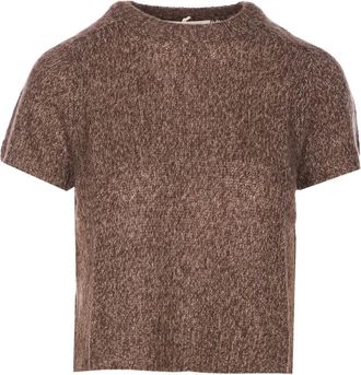 Lisa Yang Blusa girocollo - Marrone