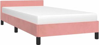 vidaXL Cama Con Cabecero Sin Colch&oacute;n Terciopelo Rosa 90x200 Cm Vidaxl