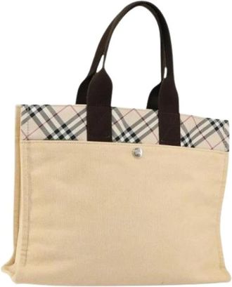 Burberry Pre-owned Tote Bags, female, Beige, Size: ONE SIZE Pre-owned Nylon Tote Bag