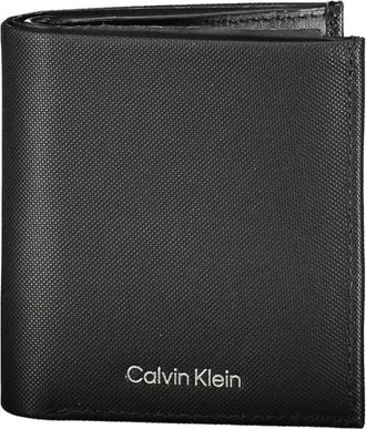Calvin Klein Stijlvolle Leren Bi-Fold Portemonnee met RFID-blokkering - Heren - Portefeuilles - Zwart - ONE Size - Leer - Accessoires