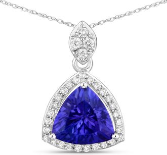 Diana M. Jewels Tanzanite ( AAA+ ) Trillion 7.50x7mm ( Height: 5mm ) - 1Pc + White Diamond F/C Round 1.30mm ( SI-2/HI ) - 4Pcs + White Diamond F/C Round 0.90mm ( SI-2