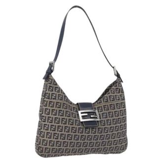 Fendi Pre-owned Vintage Zucchino Schoudertas - Dames - Pre-owned - Blauw - Maat: ONE Size Leer