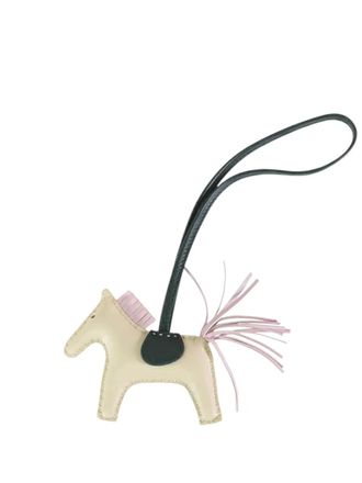Hermès 2022 Milo Lambskin Grigri Rodeo Horse Bag Charm PM key chain - Wit