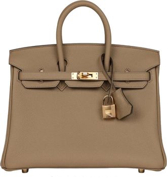 Herm&egrave;s Togo Beige Marfa 25cm Birkin with Gold Hardware