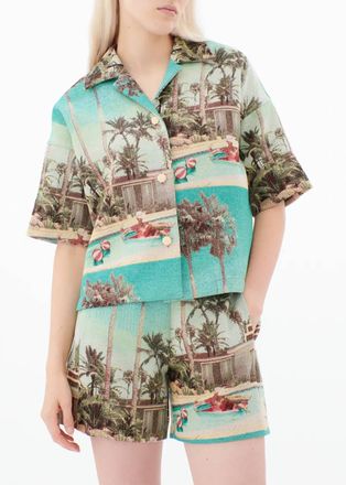 Odeeh Bungalow Dreams Shirt In Turquoise