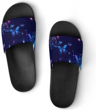 Generic Roses And Butterfly Unisex Beach Slippers & Pool Slides Anti-Slip House Shoes for Home Outdoor