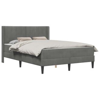 vidaXL Estructura De Cama Con Colch&oacute;n Gris Oscuro 140 X 200 Cm Vidaxl