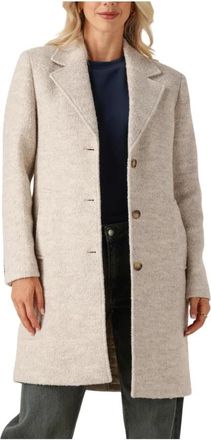 Selected Boucle Lano Coat voor vrouwen - Dames - Mantel - Beige - XL - Wol - Jassen