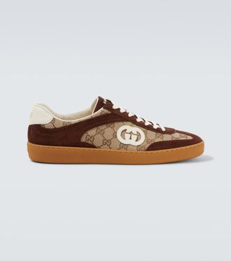 Gucci Interlocking G suede-trimmed sneakers
