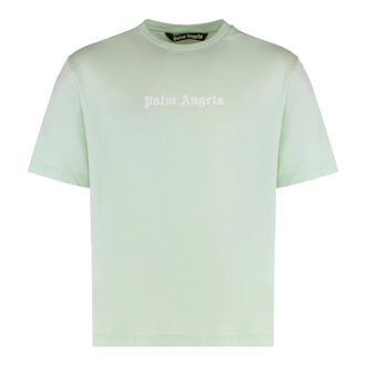 Palm Angels T-Shirts, male, Green, L, Classic Logo T-Shirt