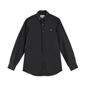 Vivienne Westwood Casual Shirts, male, Black, Size: 2XL Two Button Krall Shirt