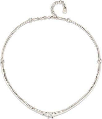 UNOde50 Sterling Silver Rigid Necklace with White Zircon at Nordstrom